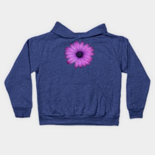 Purple Blue-Eyed Daisy And Raindrops Isolated Kids Hoodie